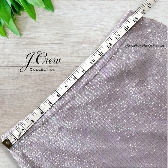 J.Crew Collection NWT Rare iridescent lavender & marigold sequin pencil skirt - Picture 6 of 9